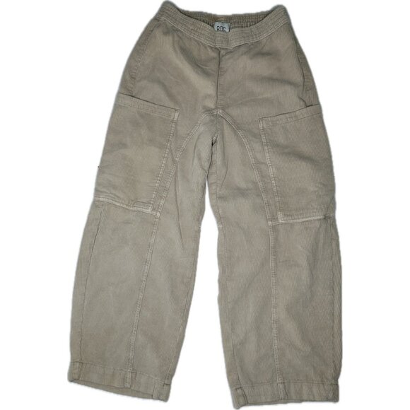 BDG Corduroy Cargo Pants Women’s Size Small Tan Wide Leg Pull On Utility Y2K - Picture 2 of 6